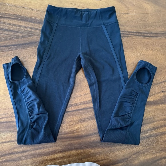 Athleta Girl Black Grace High Rise Stirrup Tight Leggings Size L/12 - Picture 2 of 5